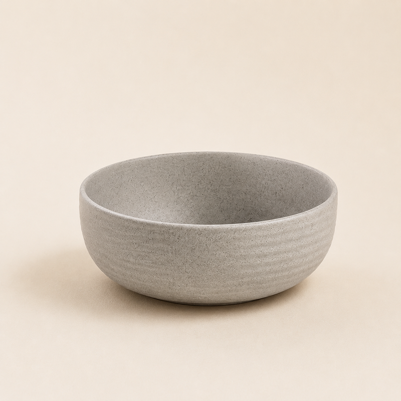 "Slow Morning" Handmade Breakfast Set - Stoneware Bowl, Cloud Cup & Walnut Spoon