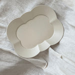cloud ceramic plate scalloped edge satin glaze artisan vintage
