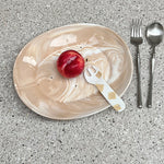 ceramic oval platter nerikomi marble terra swirl table setting
