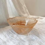 amber sand glass bowl scalloped edge organic form