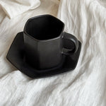 velvet matte glaze hexagonal ceramic cup detail SundayWare