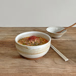 saturn hand-painted ceramic pasta bowl set earthy texture