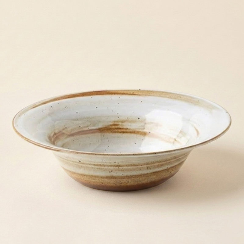 ceramic cereal bowls saturn hand-painted wide rim SundayWare