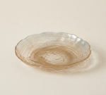 glass plate amber sand scalloped edge wave mist collection
