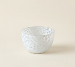 hand blown glass bowl white confetti speckled SundayWare