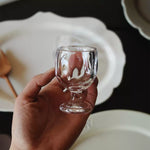 hand-textured crystal shot glass grip ripple surface
