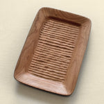 Hand-Carved Rectangular Wooden Tray