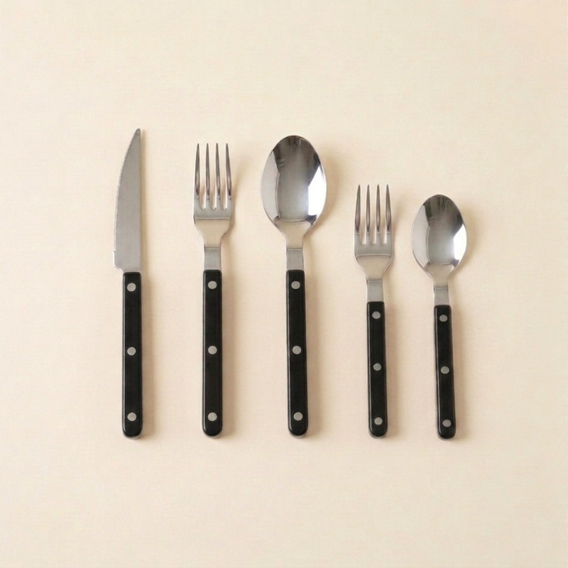 Artisan Riveted Flatware Set Black