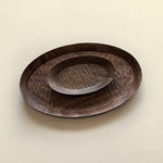 Hand-Carved Oval Walnut Tray Set