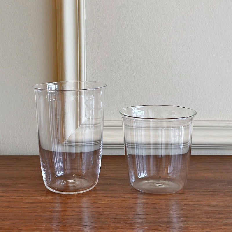 hand blown drinking glass duo short tall set SundayWare