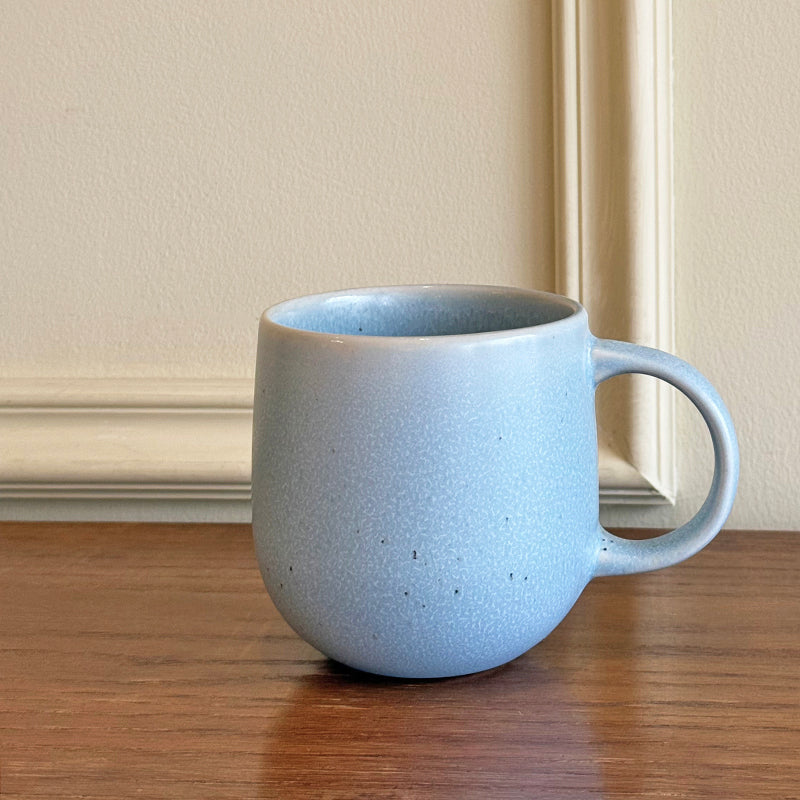stoneware mug morning coffee ritual rounded belly handle