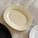 ceramic dinnerware set oval plates styled table setting