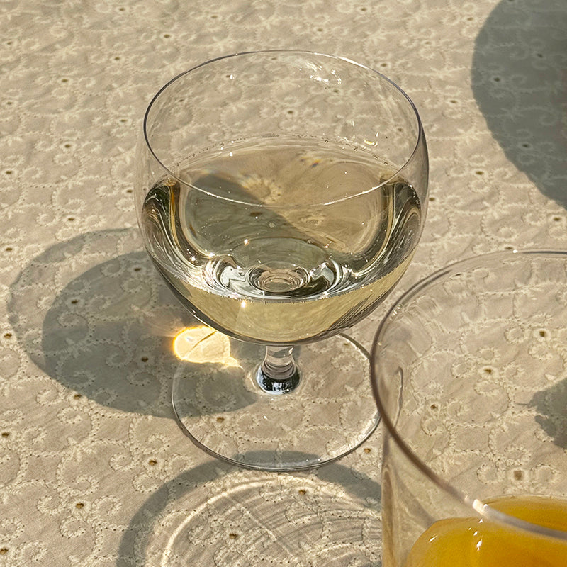 bubble wine glass with drink clear handblown SundayWare