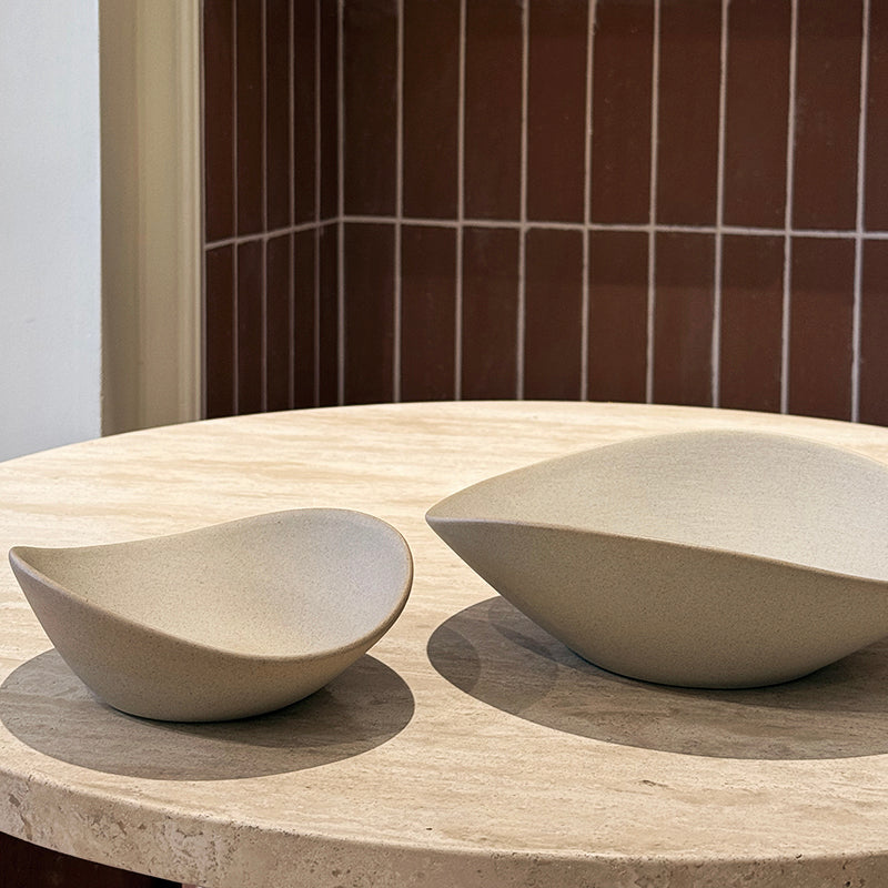 flared rim ceramic bowl stoneware profile organic form