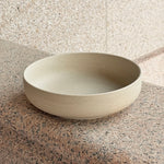 primitive stoneware bowl set straight sided volcanic texture