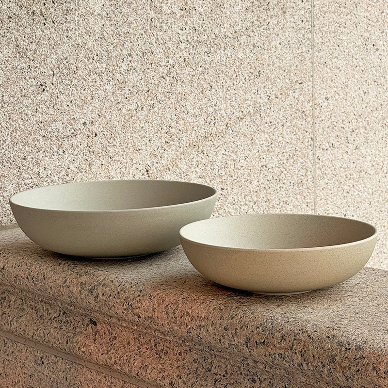 ceramic mixing bowl nesting set small large stoneware pebble