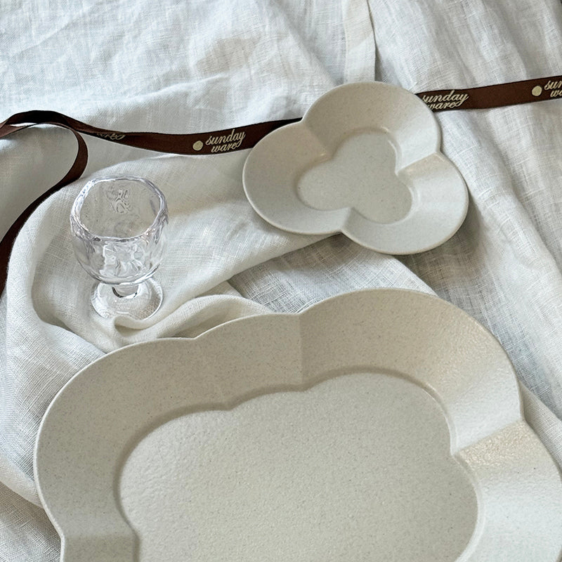 scalloped cloud plate vintage dinnerware lifestyle styling
