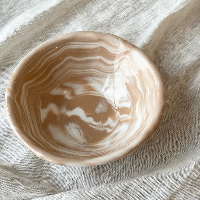 nerikomi ceramic bowl top view marble pattern unique