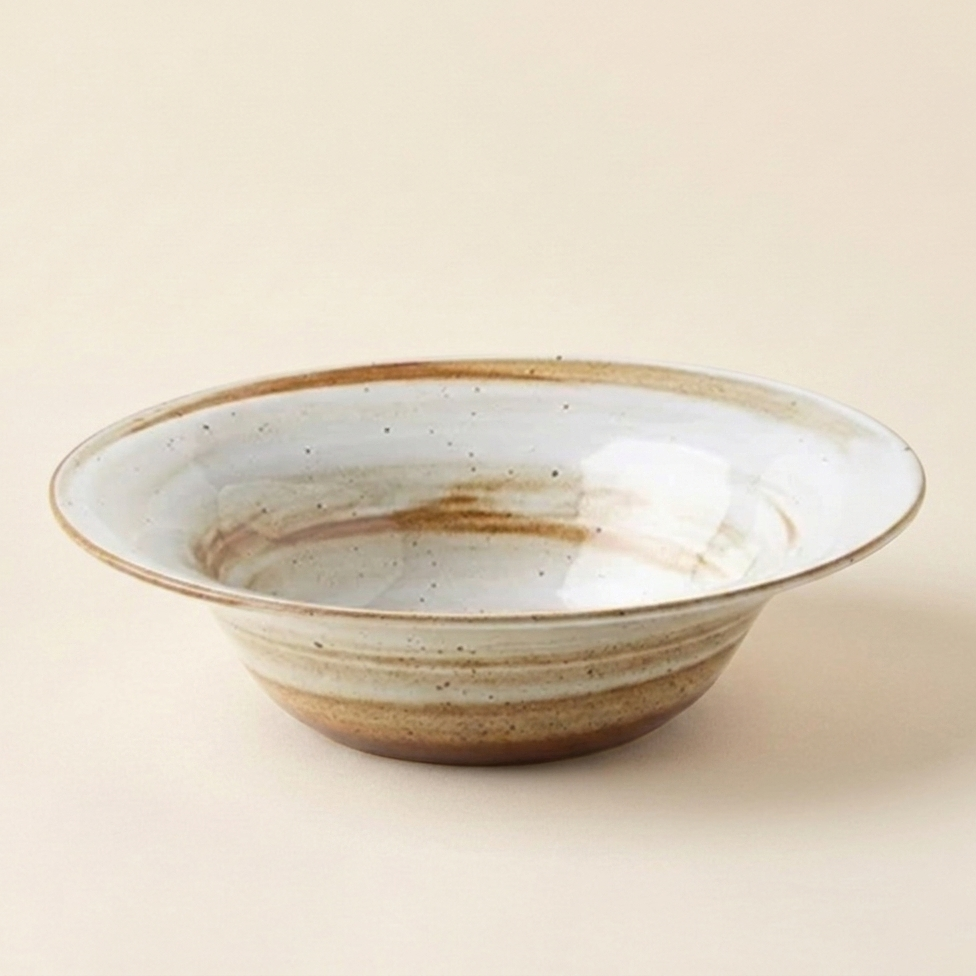ceramic cereal bowls saturn hand-painted wide rim SundayWare