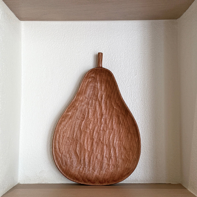 Hand-Carved Pear Wooden Tray