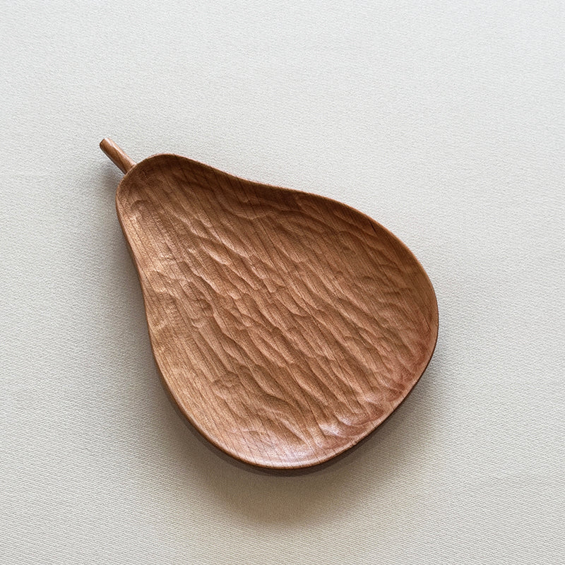Hand-Carved Pear Wooden Tray