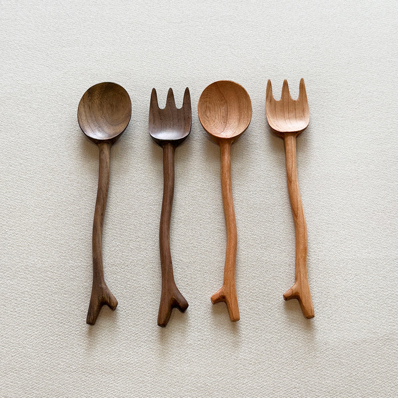 Branch handle four-piece collection cherry and walnut