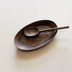 Walnut wood small spoon with tray