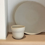 Cloud cup with round plate warm light