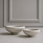 Japandi style Stoneware Pedestal Bowl - Organic Earth Tone