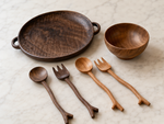 Hand-Carved Dual-Handle Walnut Tray