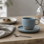 Matte Coffee Cup & Saucer Set