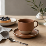 Matte Coffee Cup & Saucer Set
