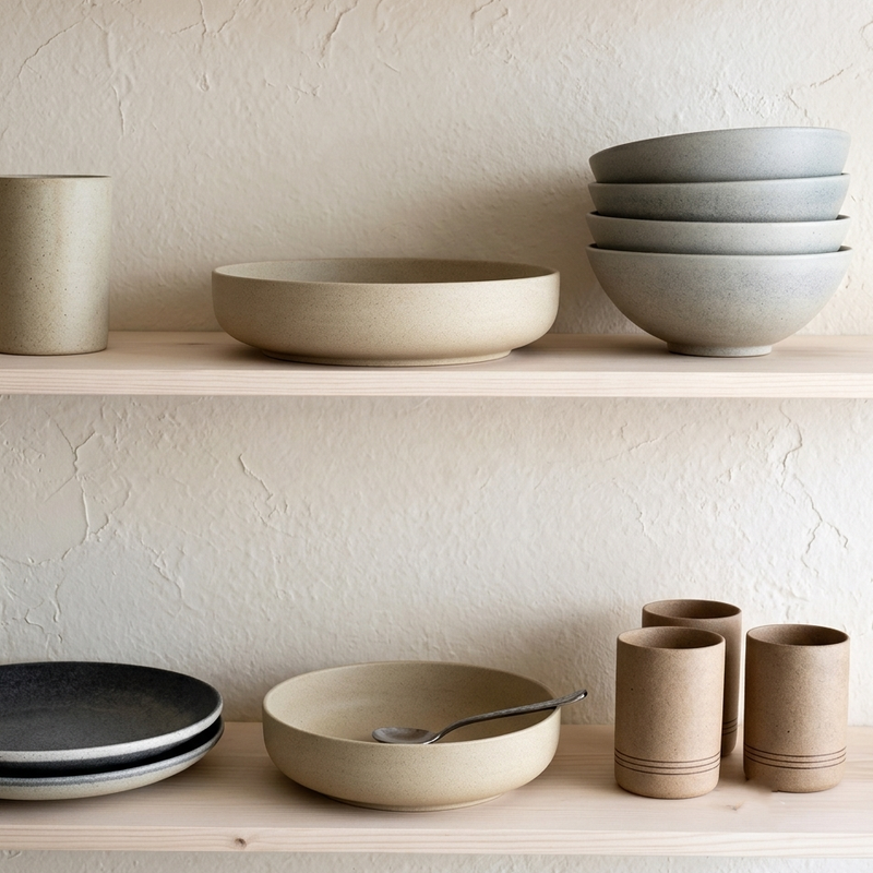 "The Primitive" Rough Stoneware Collection Straight-Sided Bowl