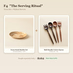 "The Serving Ritual" Terra-Swirl Marbled Serveware & Walnut Cutlery