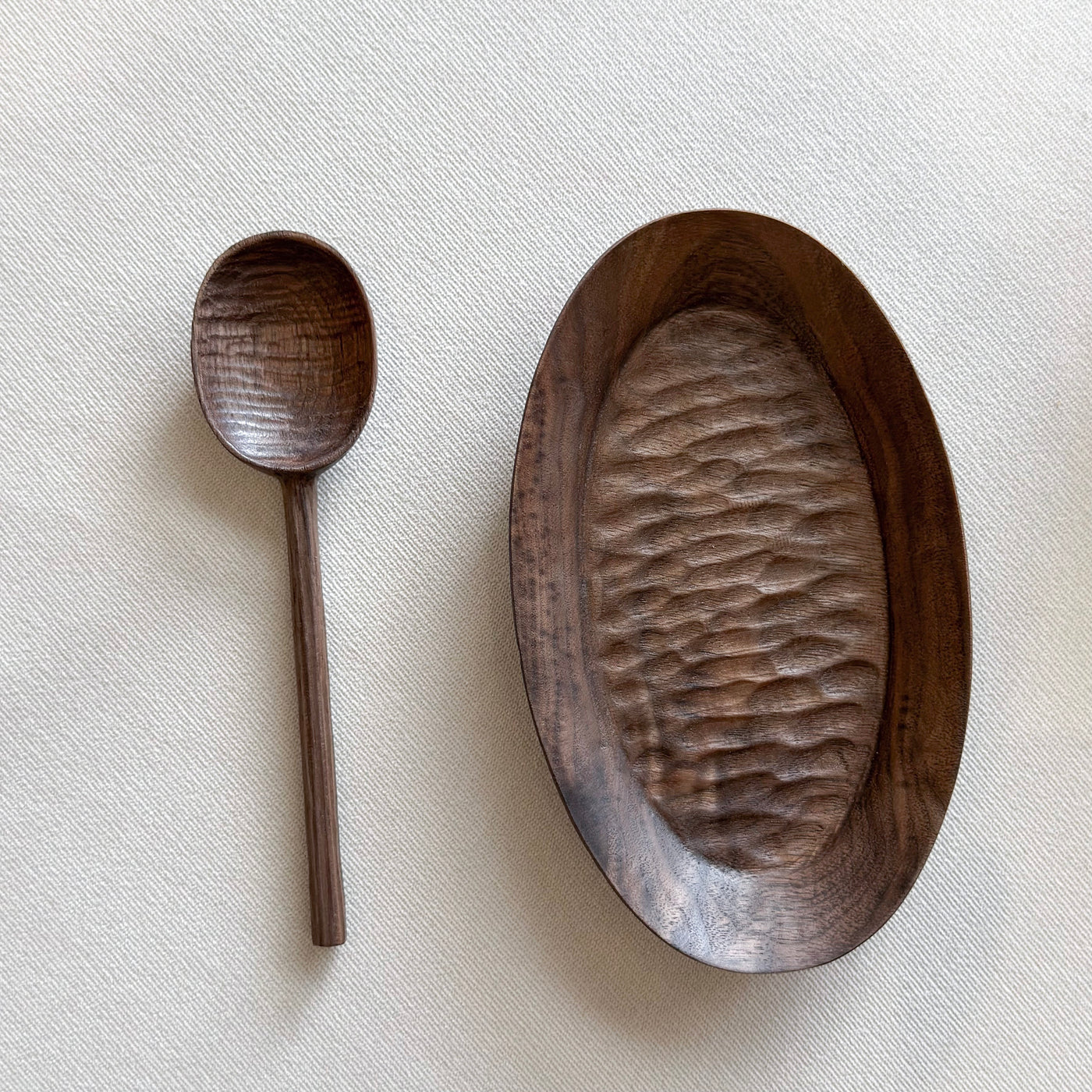 Hand-Carved Walnut Wood Slender Spoon