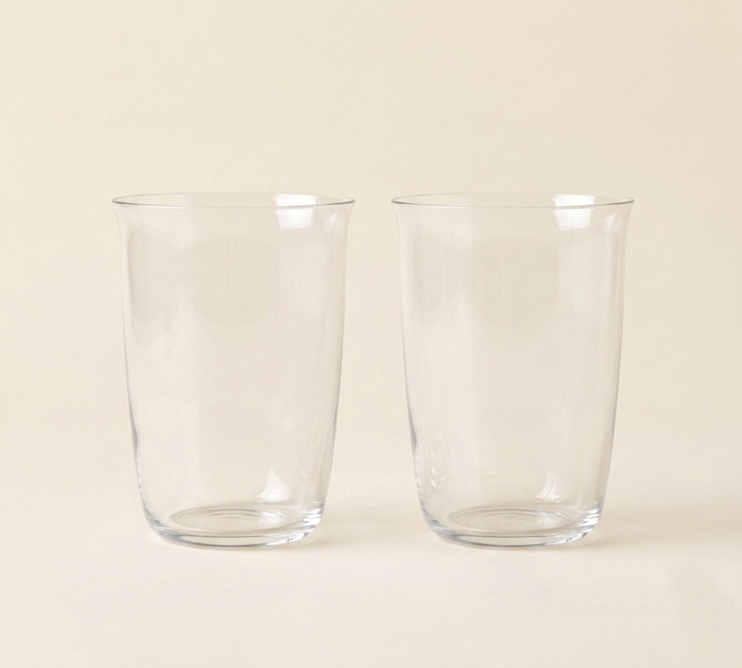 hand blown drinking glass flared rim short tall borosilicate SundayWare