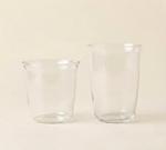 flared hand blown glass collection short tall stackable