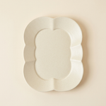 vintage dinnerware cloud plate dipping saucer scalloped top view