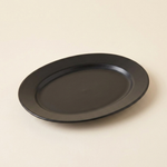 ceramic dinnerware oval plate matte black stoneware