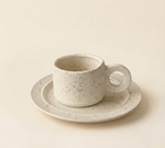 latte cup cream speckled ceramic saucer handcrafted SundayWare