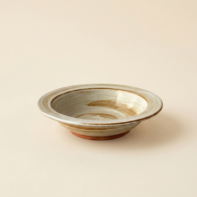 stoneware dinnerware saturn wide rim deep plate handcrafted