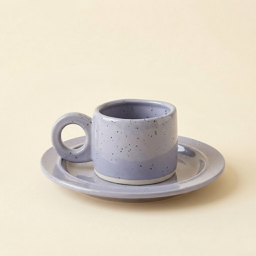 Latte Cup | Speckled Loop Handle Ceramic Set | Sundayware