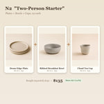 "Two-Person Starter" Handmade Stoneware Breakfast Set for 2
