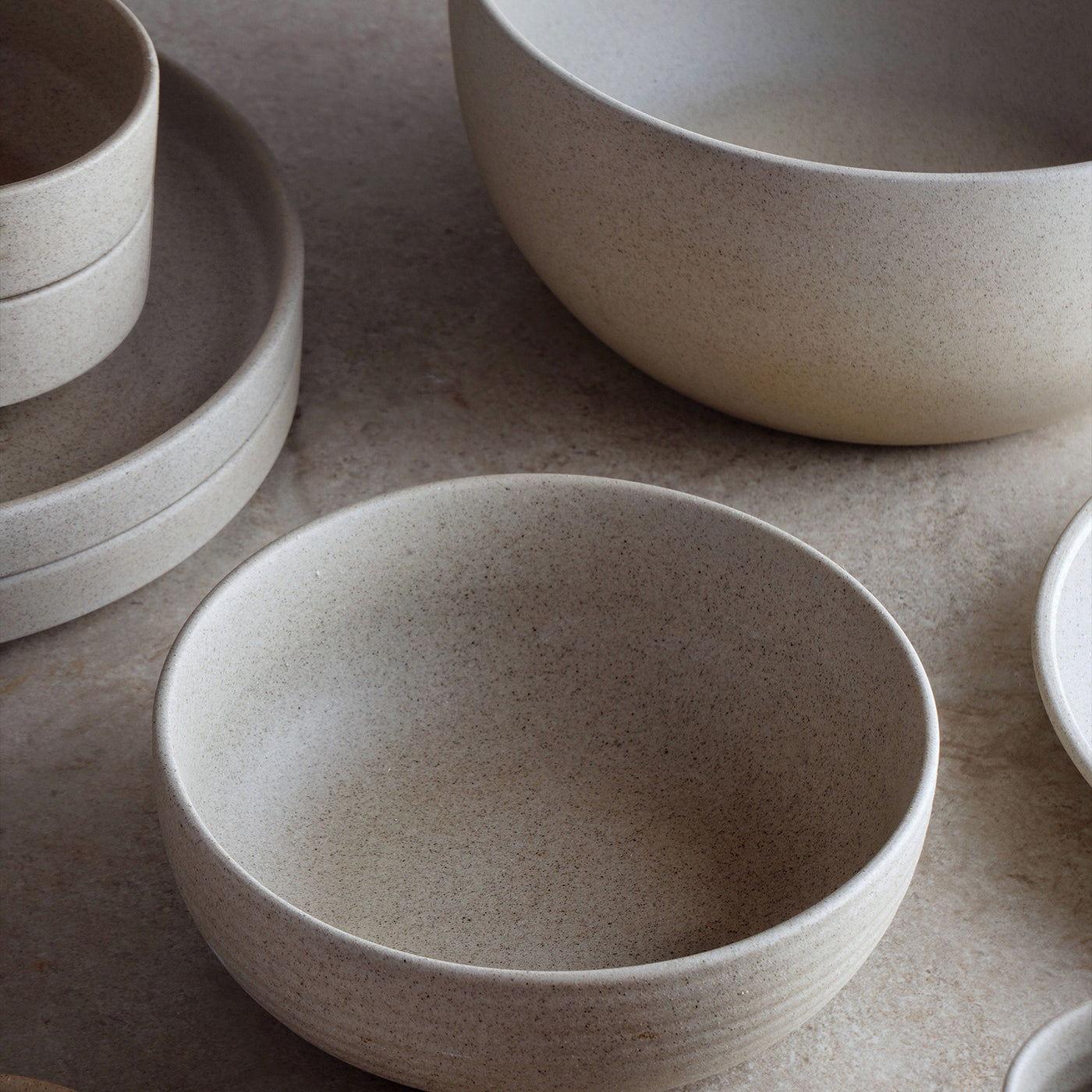 Handcrafted Stoneware Ribbed Breakfast Bowl - Organic Earth Tone