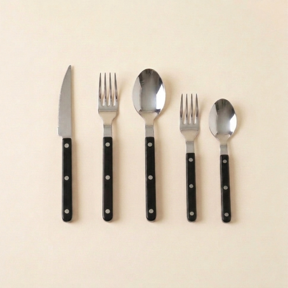 Artisan Riveted Flatware Set Black