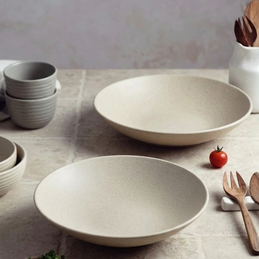 "The Primitive" Rough Stoneware Collection "The Conic" Deep Stoneware Bowl