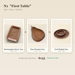 "First Table" Housewarming Gift Set - Hand-Carved Wood Tray Trio