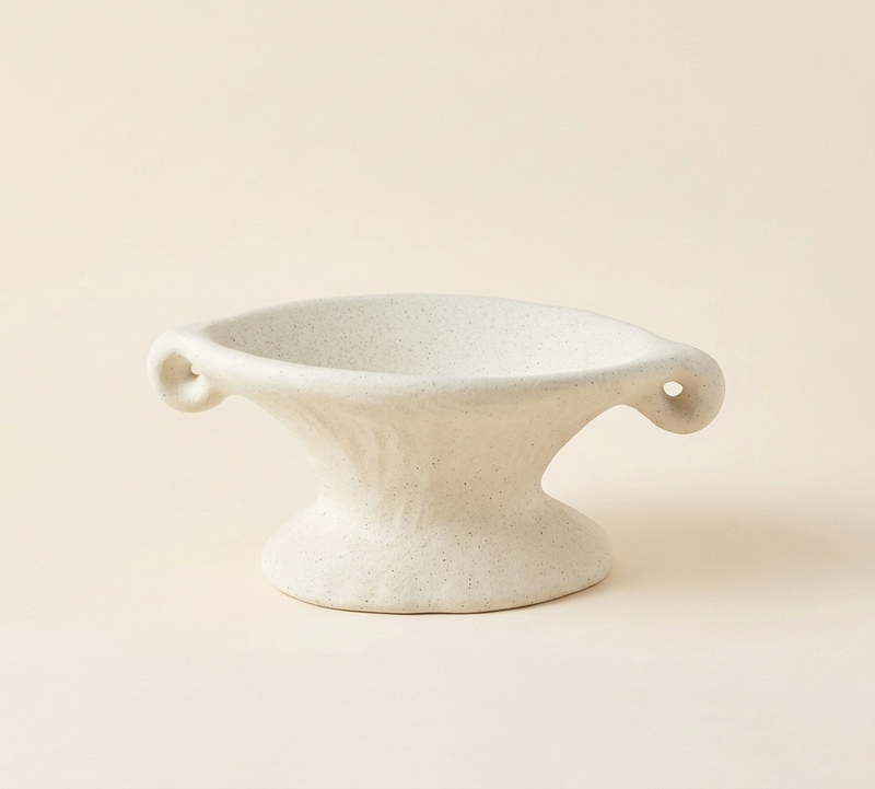 incense burner dual handle ceramic unglazed texture