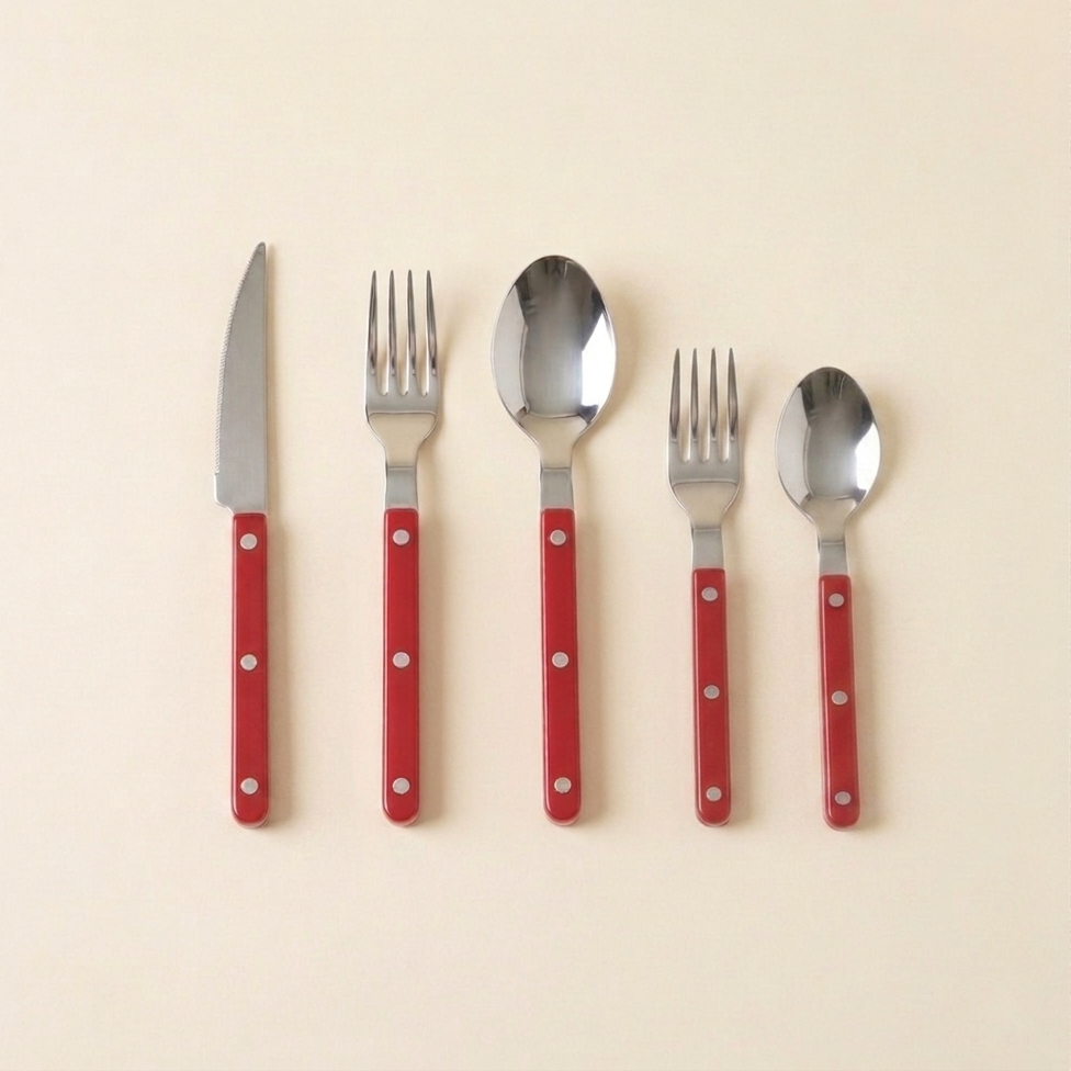 Artisan Riveted Flatware Set RED