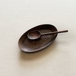 Hand-Carved Oval Walnut Tray Set